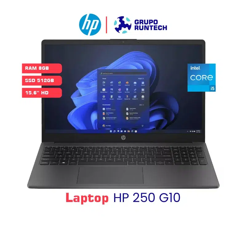 Laptop HP 250 G10 I5-1334U, 8GB, SSD 512GB, 15.6" HD