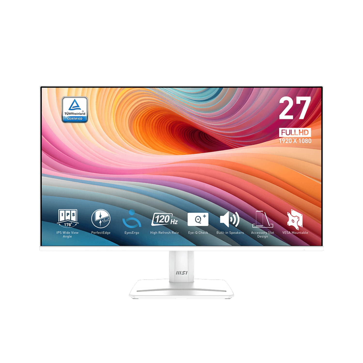 Monitor MSI PRO MP275 E2 27″ IPS FHD 120HZ 1MS BLANCO C/PARLANTES